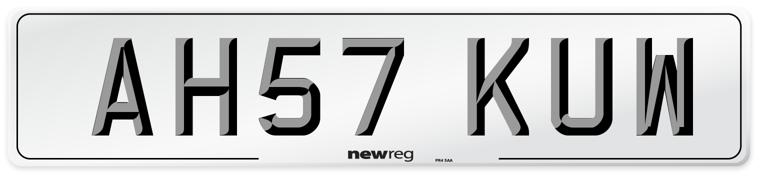 AH57 KUW Number Plate from New Reg